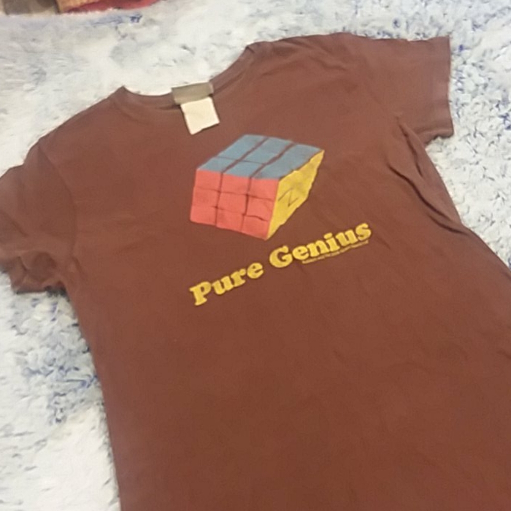 Brown printed tee